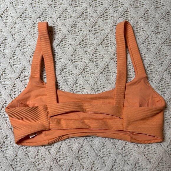 L*Space Jess Bikini Top – Orange Textured Swimwear – Women’s D - NWOT - Picture 6 of 6